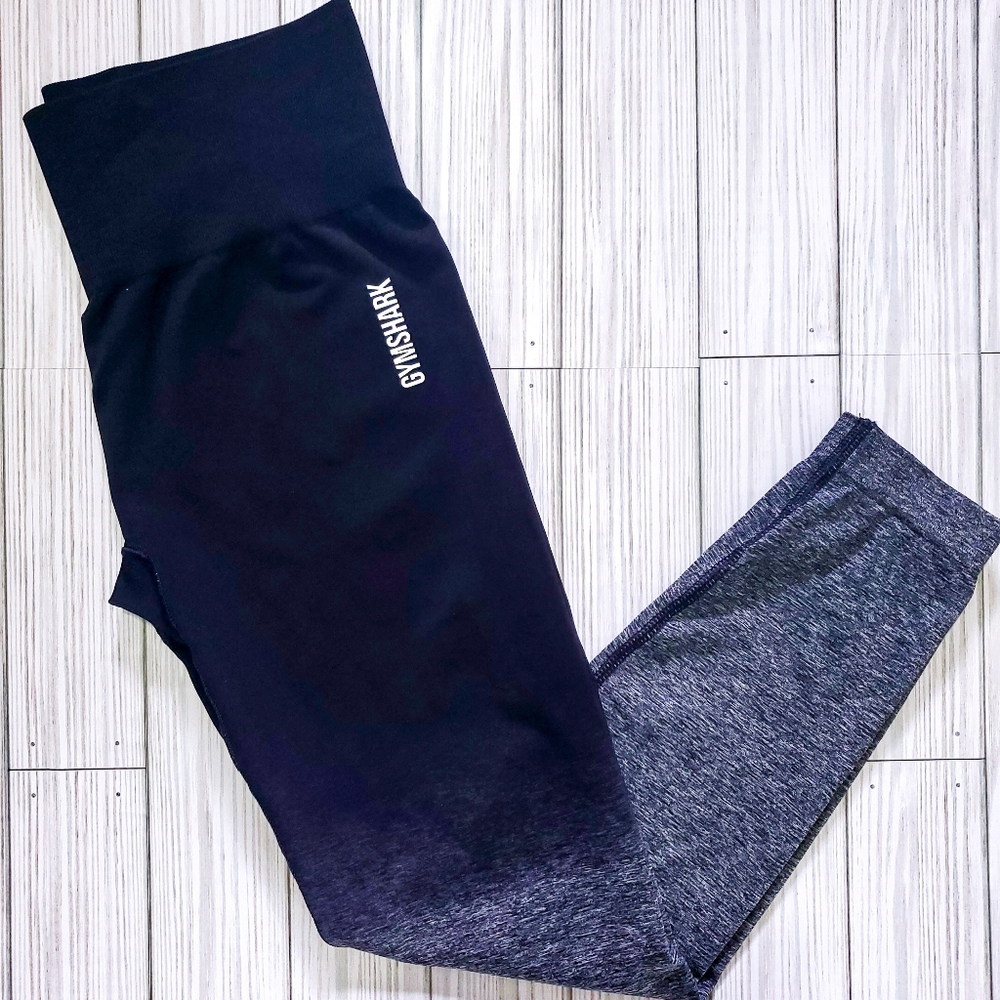 Gymshark Hi Rise Seamless Blk & Grey Adapt Ombre Leggings Large
